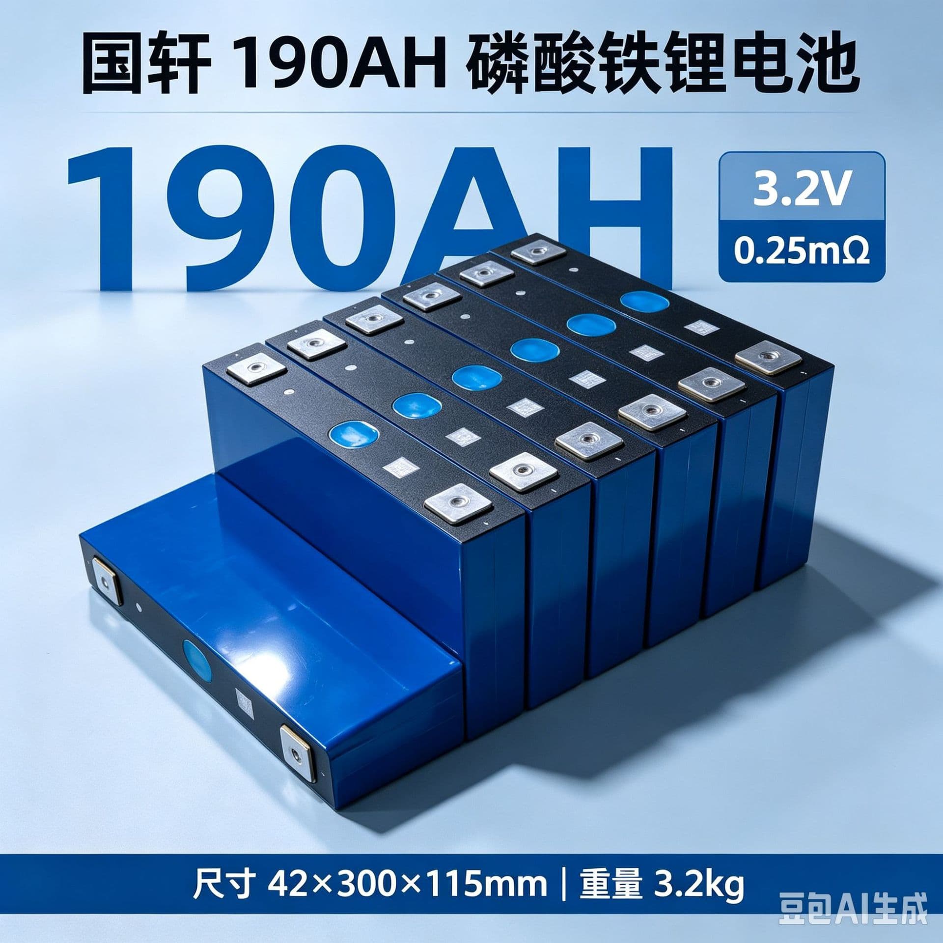 3.2V Gotion 190AH LiFePO4 Prismatic Aluminum Shell Large Single Cell Power Energy Storage Lithium Battery Grade A Export Cell