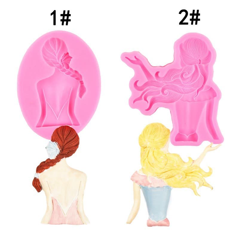 Mother's Day Goddess Silhouette Silicone Mold DIY Wedding Cake Decoration Fondant Chocolate Baking Mold