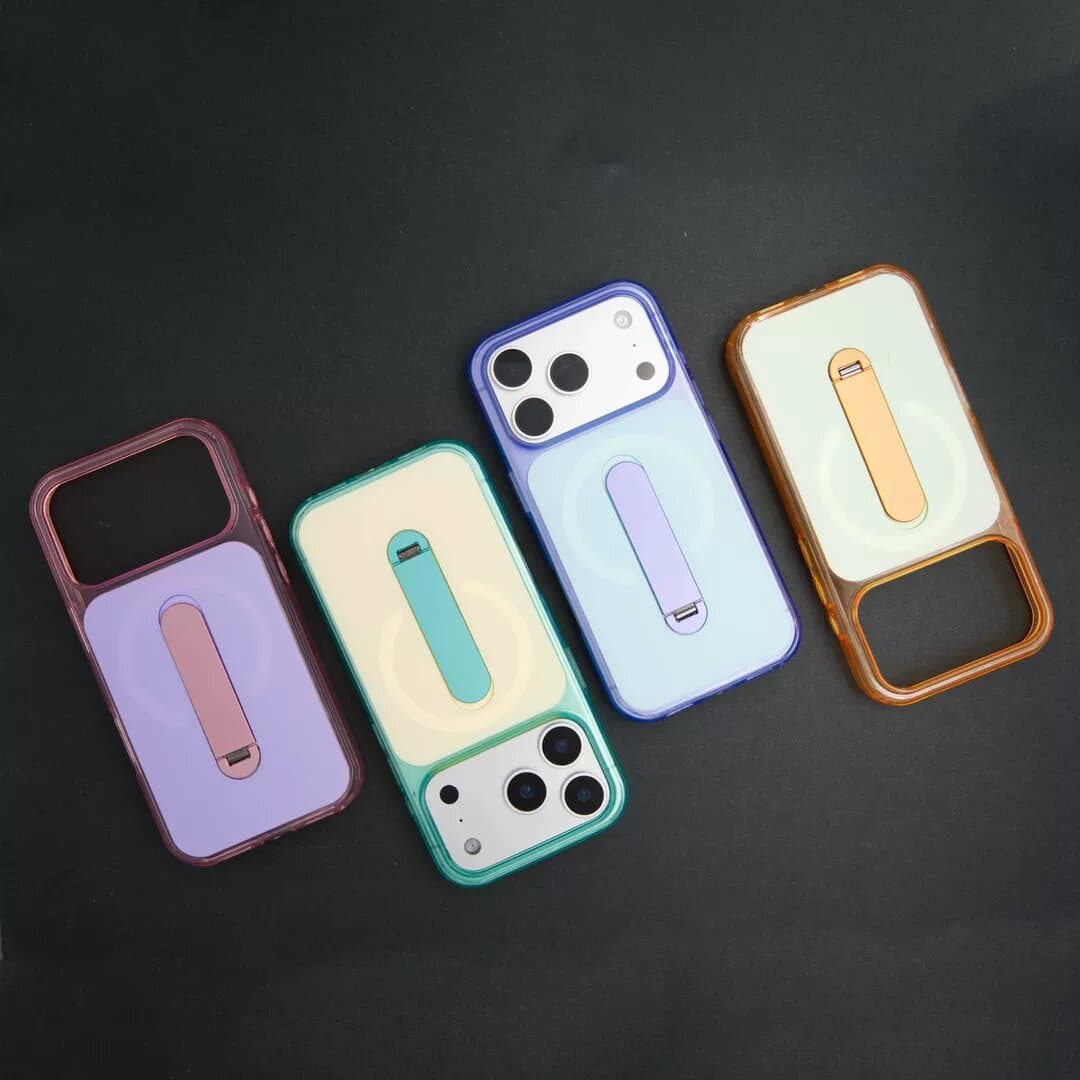 Compatible with iPhone 18 Pro Max Rotating Magnetic Bracket Case Crystal Diamond Multicolor Apple 17 Shockproof Protective Cover