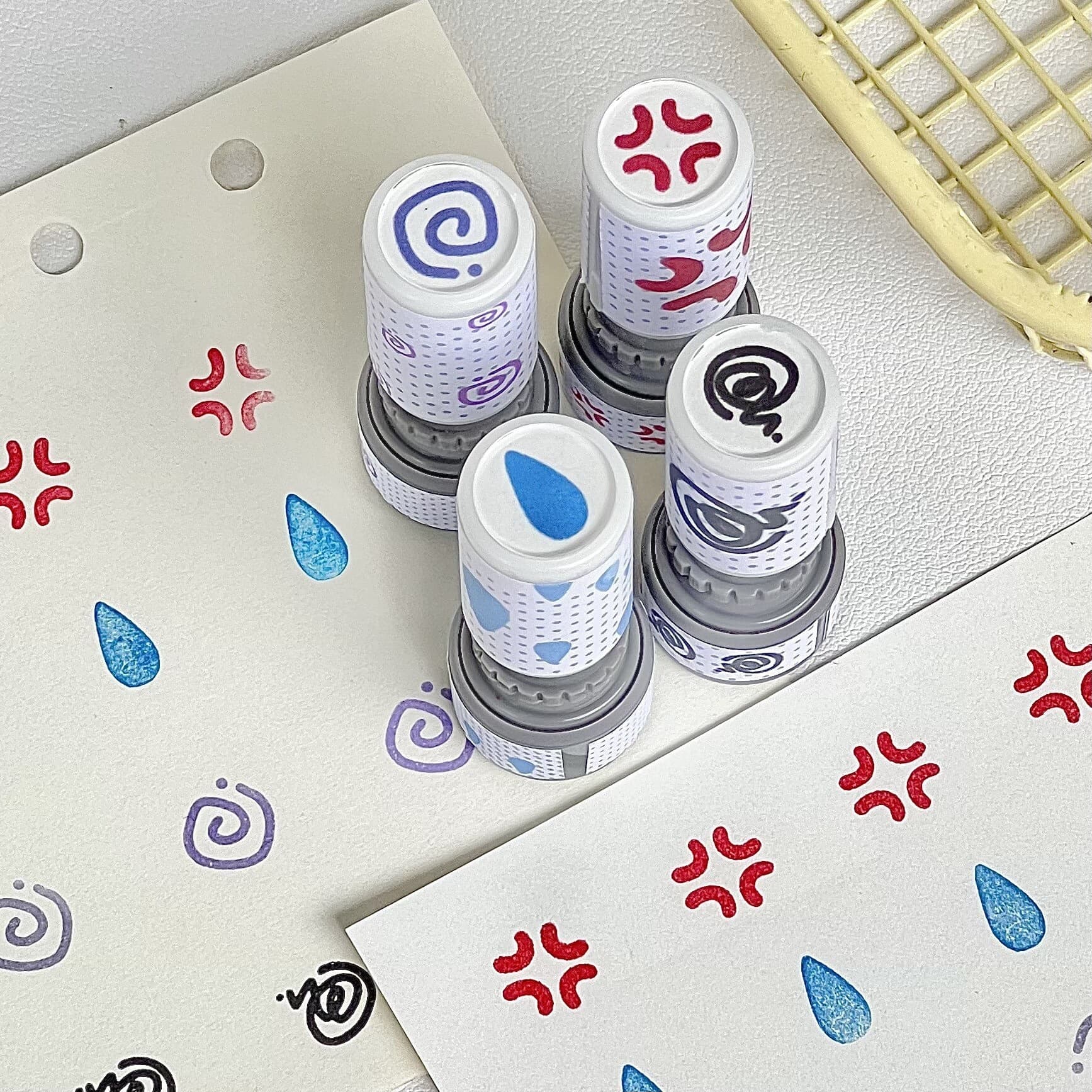 Quirky Mood Mini Light-Sensitive Stamps, Creative and Fun, High Aesthetic Value, Daily Check-In Journal DIY Decoration Materials