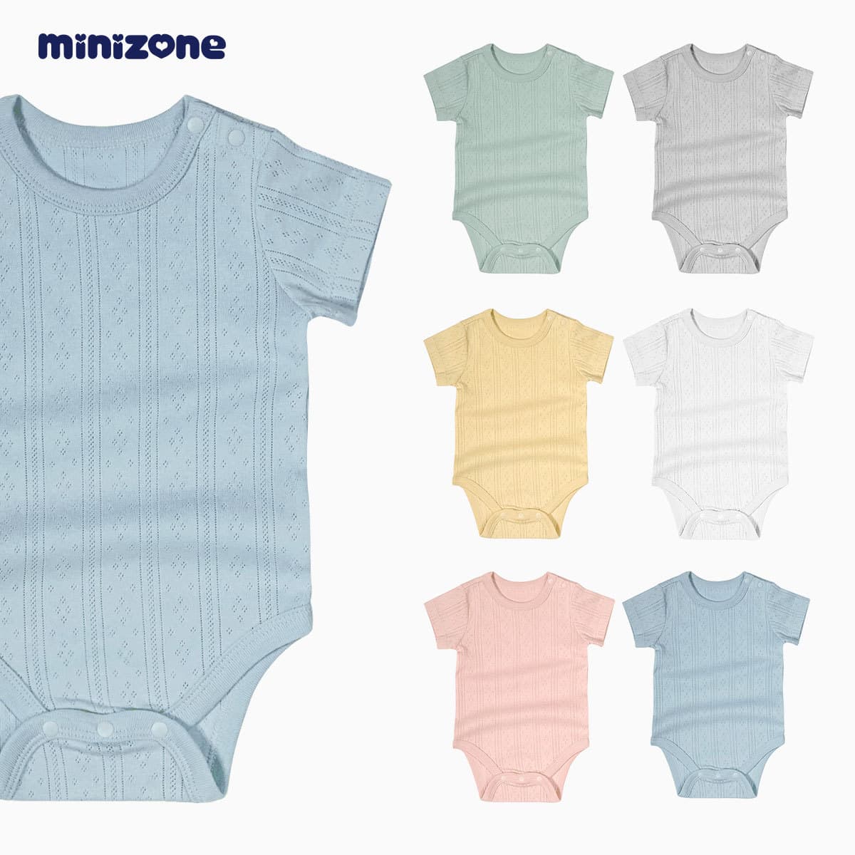 Baby Short-Sleeved Jumpsuit Summer Thin Pure Cotton Triangle Hoodie Baby Baggy Clothing Solid Color Children's Clothing