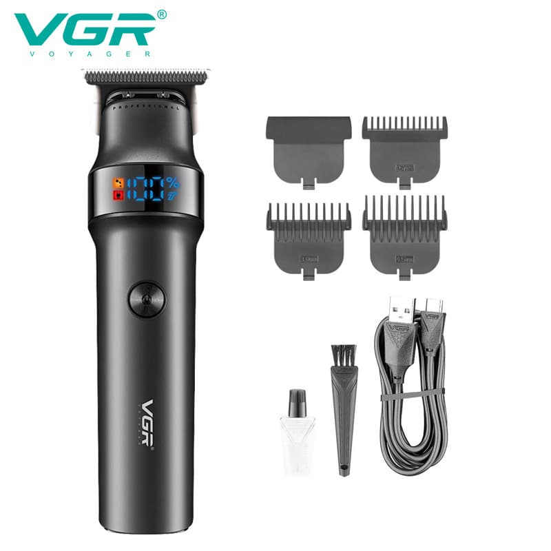 VGR987 cross-border new electric digital display hair clipper ultra-long life oil head hair clipper home engraving shaver