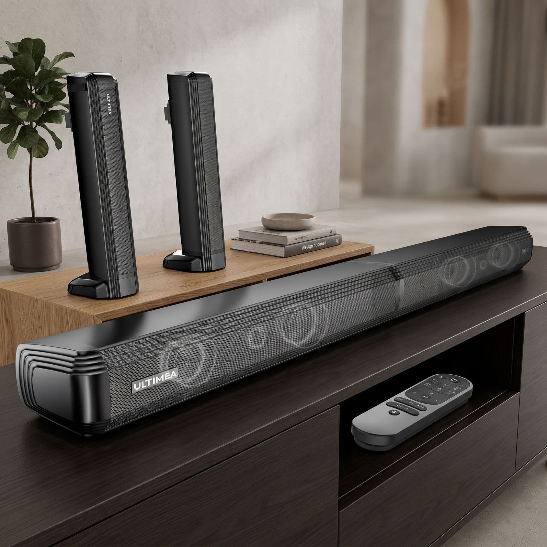 Amazon 2.2-Channel TV Soundbar with Bluetooth 5.3, 2-in-1 Soundbar 2024 New Model