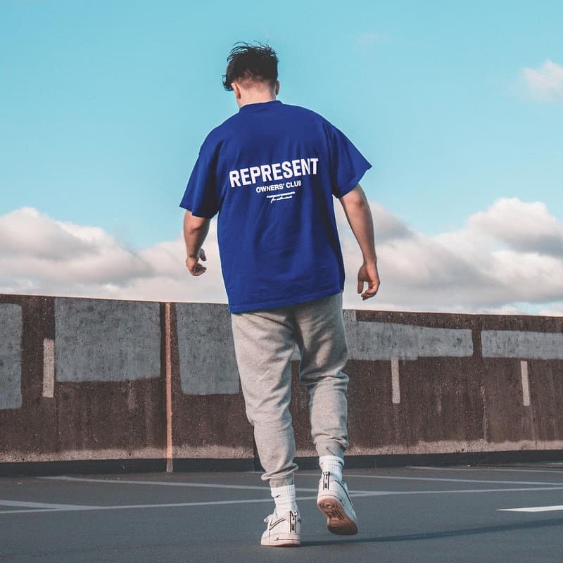 REPRESENT TRACK Small Logo Letter Short Sleeve American High Street Pure Cotton Unisex Loose T-Shirt Trend