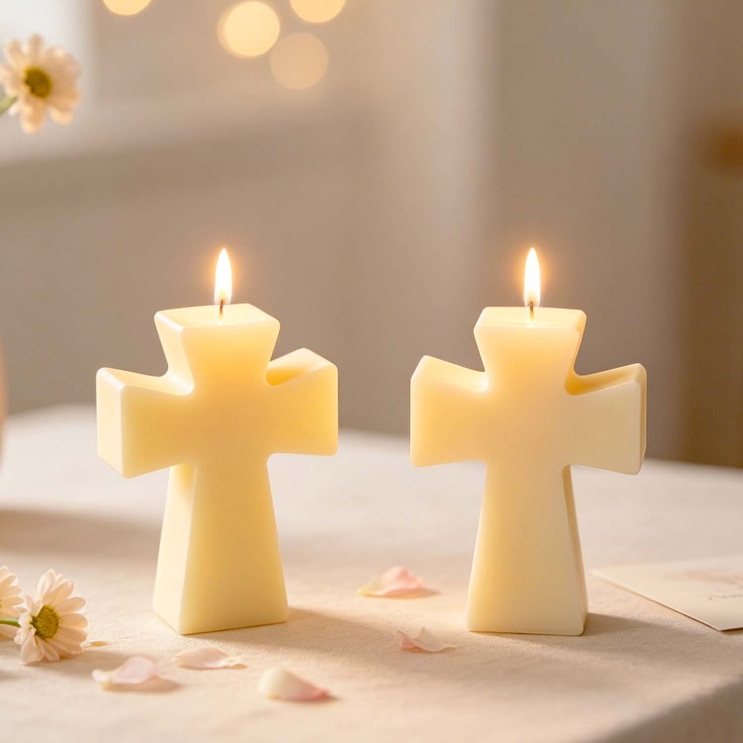 DIY Cross Candle Holder Mold Desktop Cross Aromatherapy Candle Decoration Silicone Mold