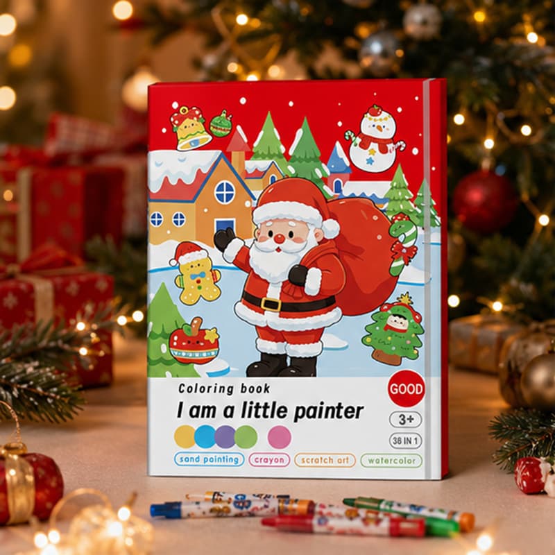 Christmas multifunctional painting book for children, early education crayons, watercolor graffiti painting book, cross-border painting book, small gifts for students