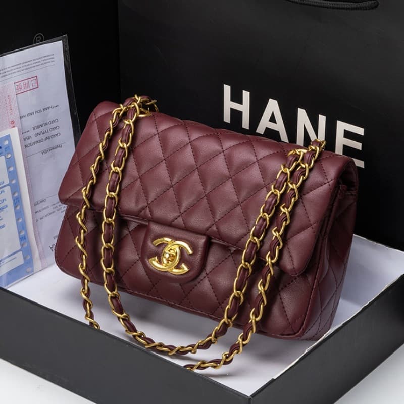 Chanel CF Classic Quilted Chain Bag, Versatile Genuine Leather Crossbody Bag, Small Chanel-Style Bag, High-End Women's Handbag