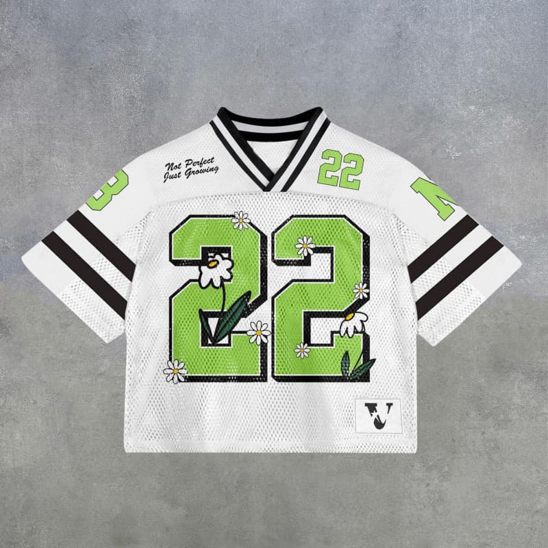 Cross-border Factory 3D Football Jersey Men's Vintage Short Sleeve T-Shirt Hip Hop Sports Streetwear