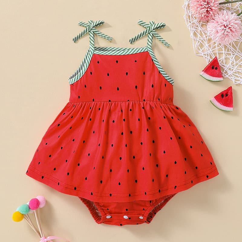 Cute Style Baby Girl Romper Skirt Dress Summer Polyester Fiber A-Line Skirt Personality Child Clothing Infant Clothes