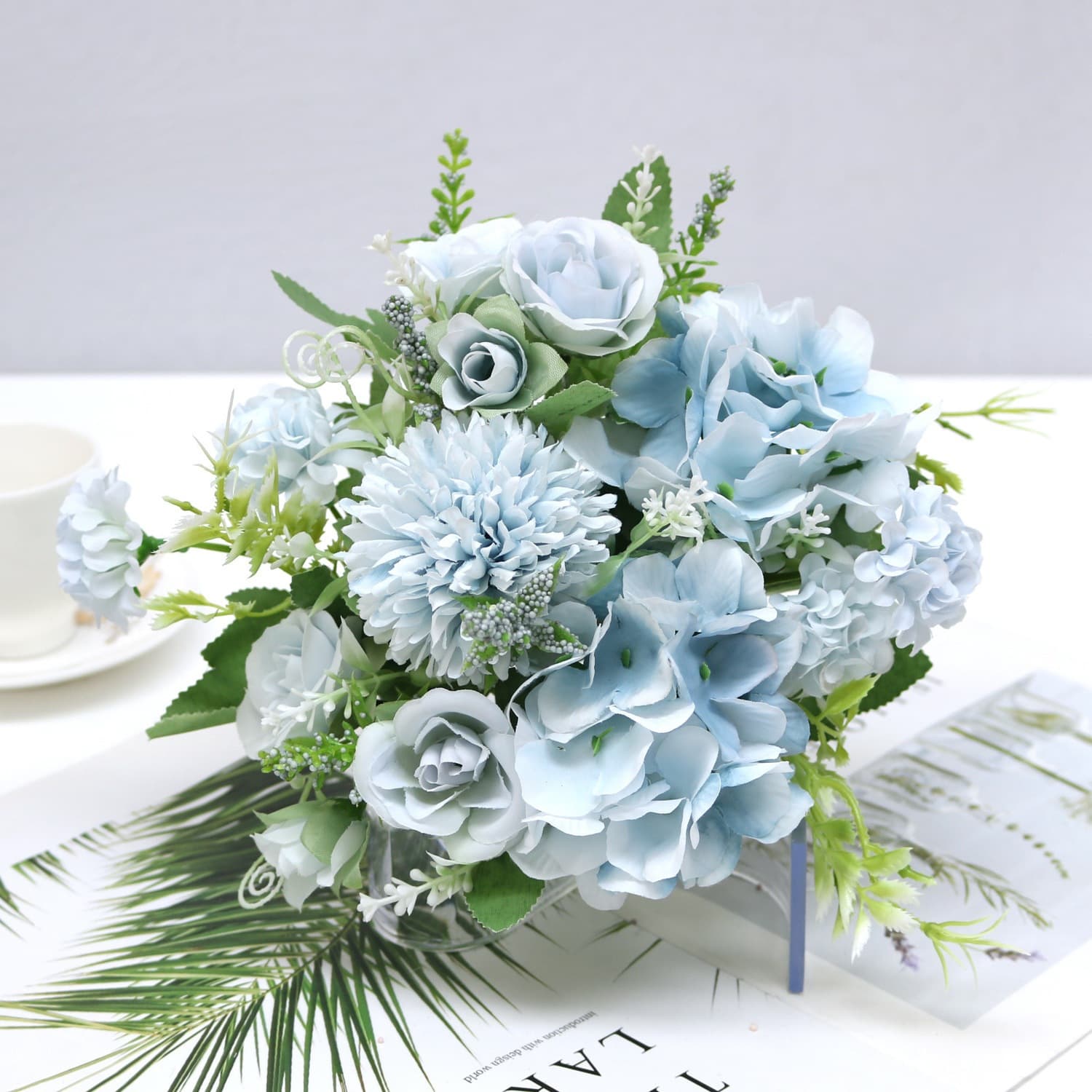 Fabric Single Stem Artificial Flower Bouquet, Plastic Flower Arrangement, Silk Flower Decoration, Handheld Flower Bouquet, Wedding Floral Small Bundle