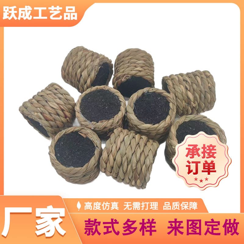 Cross-Border Hot-Selling Simulation Woven Flower Pot Base Factory Direct Sales Can Be Paired with Various Green Plants Beautiful and Elegant Simulation Pot