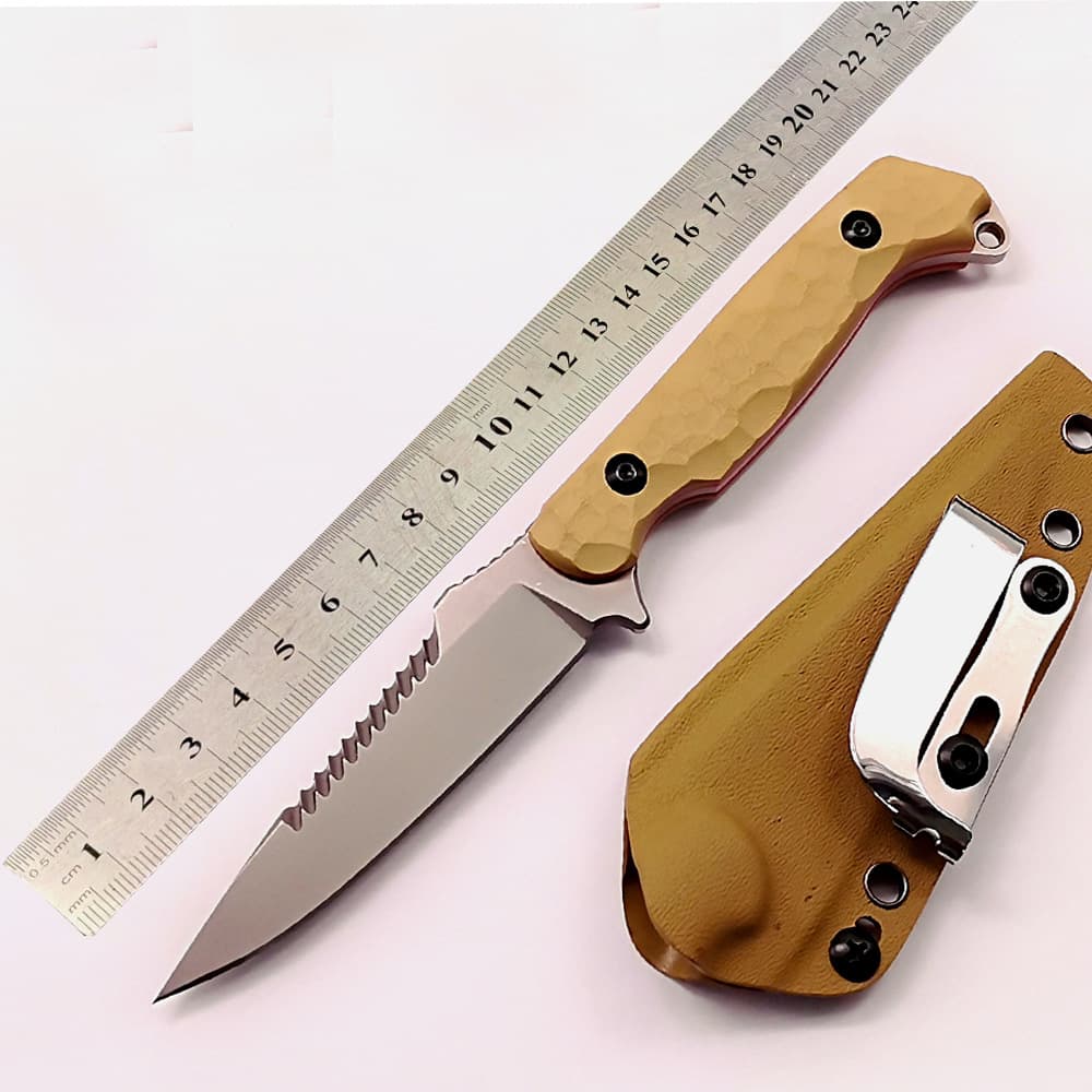 Self-Defense K-Sheath Fixed Knife, G10 Handle Sharp Fruit Cutting Knife, Creative Pocket Portable Tool, High Hardness Emergency Rescue