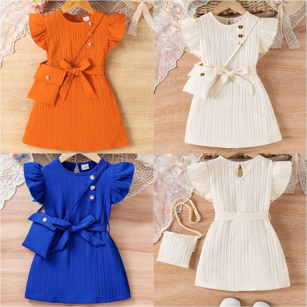 Girls' Fashionable Summer Short Sleeve Dress Trendy Girls' Skirt Wholesale