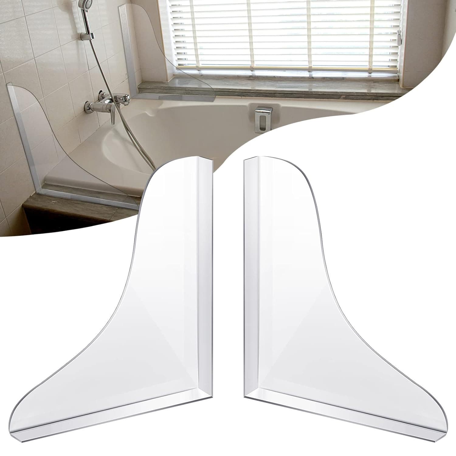Factory Direct Acrylic Splash Guard with No-Nail Adhesive, Waterproof Panel for Bathtub and Washbasin