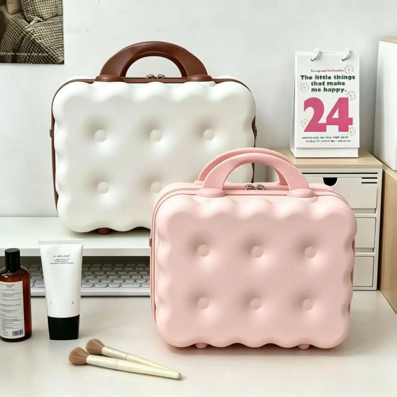 14-inch new macaron biscuit suitcase suitcase gift box cosmetic case travel case storage box