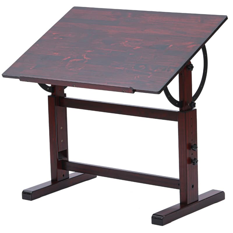 Solid wood drawing table art table with pencil slot and pencil shelf adjustable angle workbench wholesale foreign trade