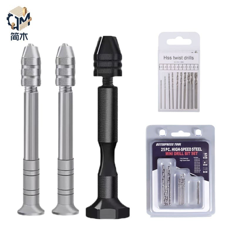 Mini hand drill, hole enlarger, small collectible, fully ground high-speed steel twist drill, micro drill bit set