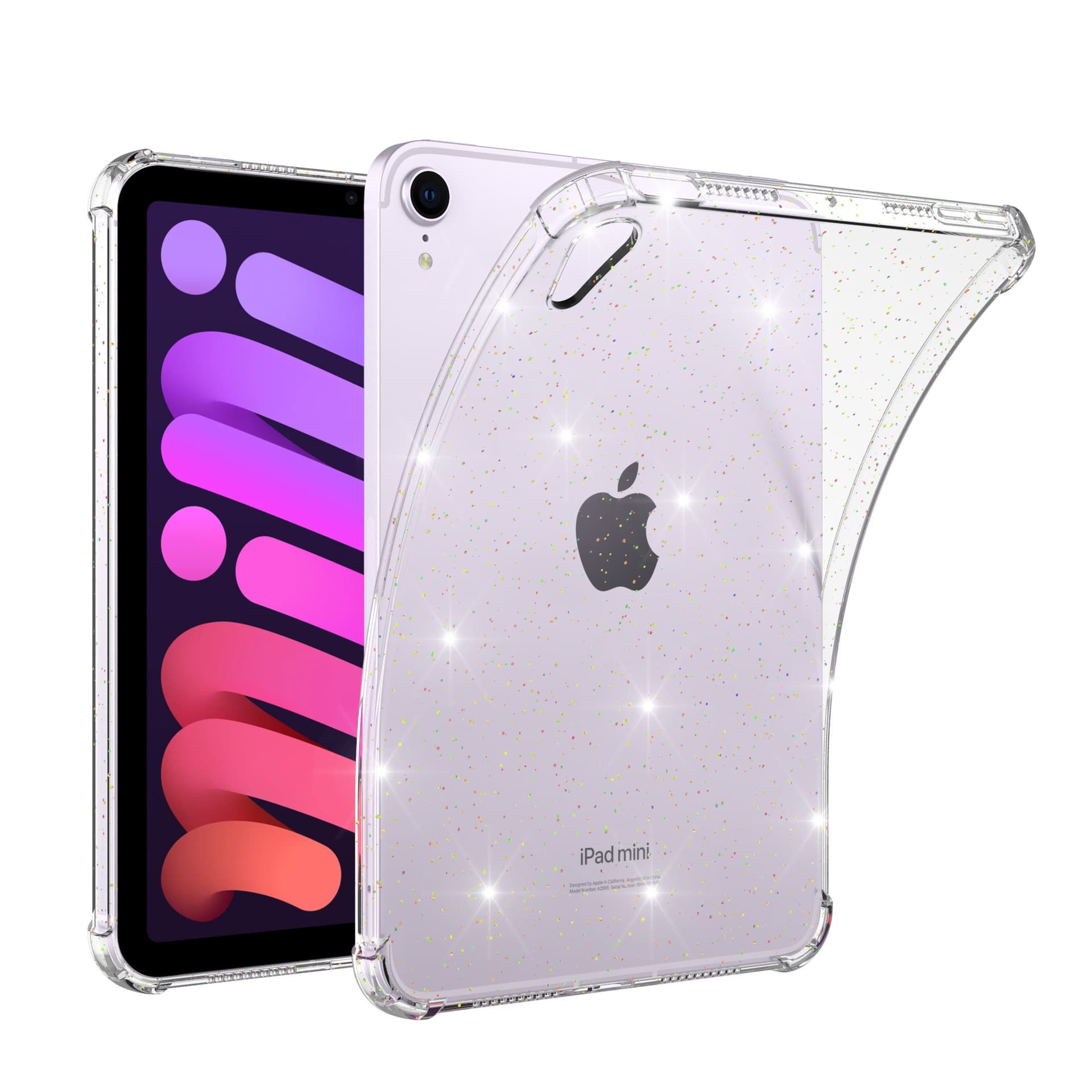 Suitable for iPad Mini glitter protective case Mini6 Mini7 A17Pro airbag anti-fall transparent case 2026