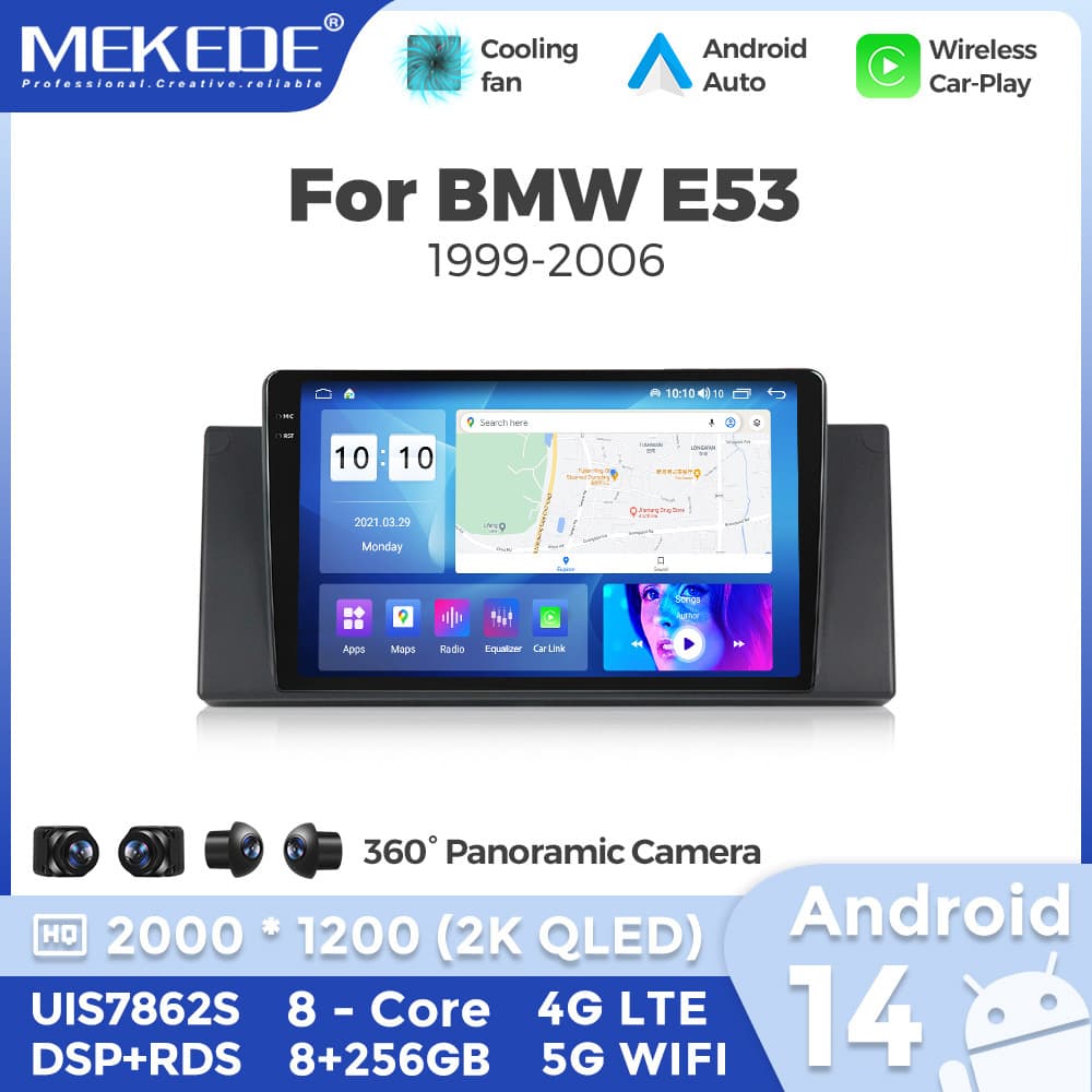 For BMW E53 Android System DSP Built-in Carplay Bluetooth Car Multimedia Navigation Screen