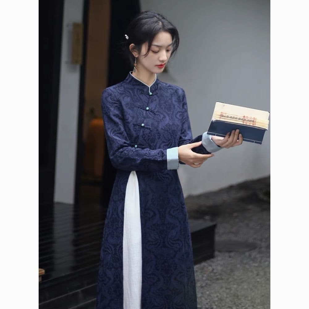 UNMUN New Chinese Style Qipao Top Modified Hanfu Women Tea Clothing Zen Attire Chinese Style Tang Suit Tea Artisan Tea