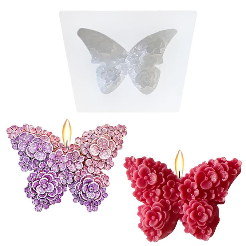 Flower butterfly scented candle silicone mold DIY car air outlet diffuser stone creative flower resin ornament