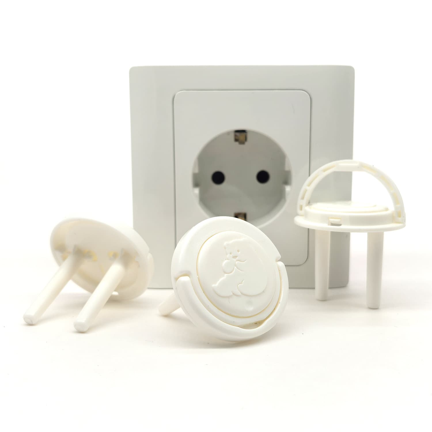Suitable for European electric shock protection covers, 2-phase, 2-pin, 2-hole, bear-handle style European power socket protective covers