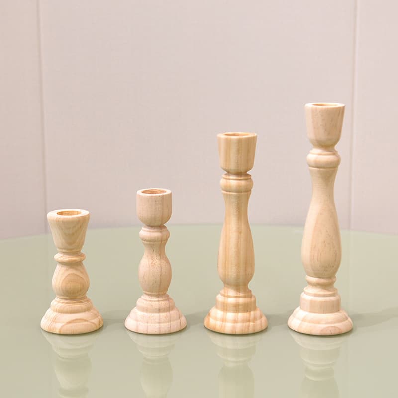 Solid Wood Candle Holder for Hotel Wedding Forest-Style Table Decoration, Camping Wedding Candle Holder Vessel