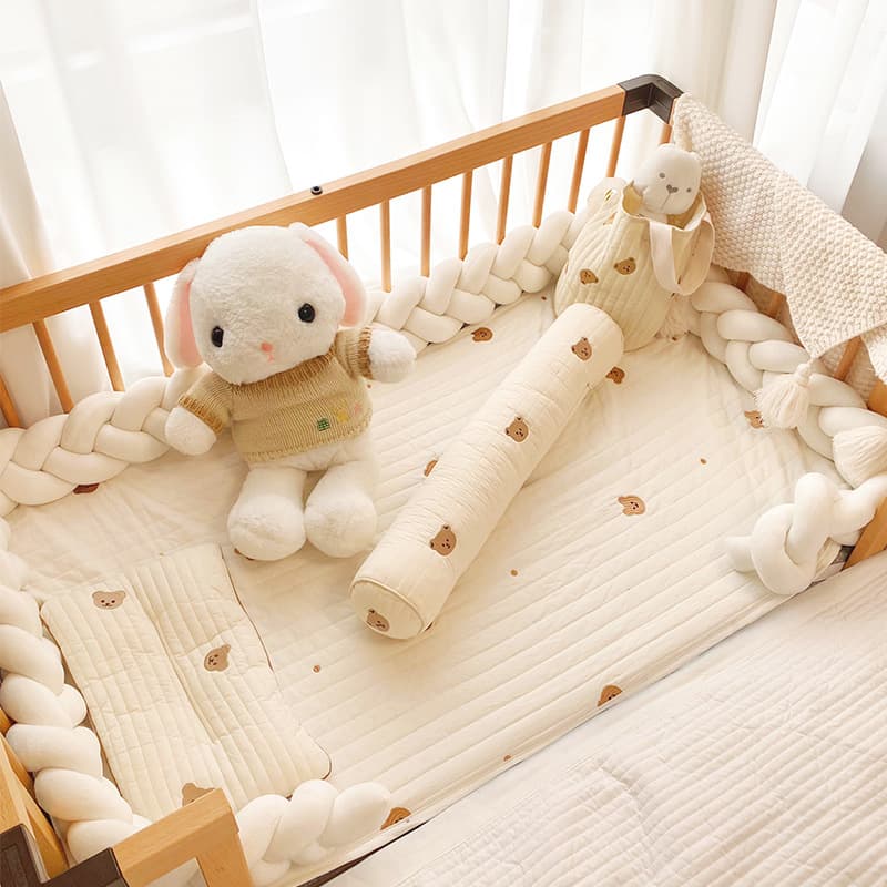 Baby Crib Bumper Soft Wrap Braided Crib Rail Baby Crib Anti-Collision Strip Newborn Baby Bed Guardrail Splicing Crib Bumper Bed Rail