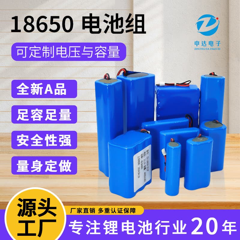18650 Lithium Battery High Capacity Battery Pack 12V 24V 36V 48V 60V 72V Customizable Made to Measure