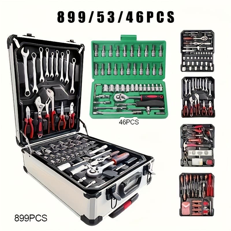 2026 New Cross-border Drop Shipping Portable 4-Tier Manual Toolbox 899/53/46 Wheeled Small Cross-border