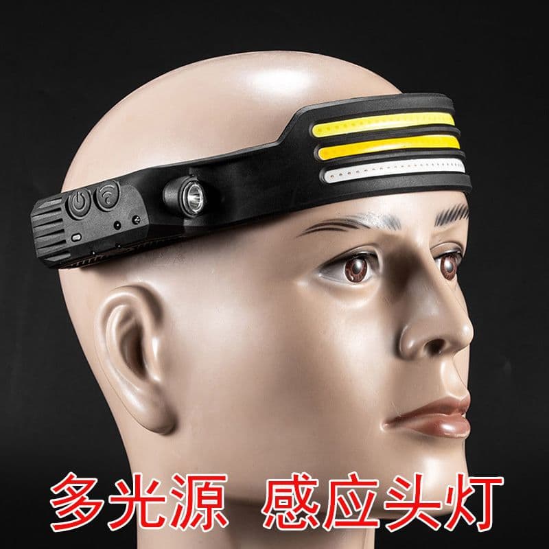 Sensor Headlamp LED Head-Mounted Rechargeable Long Endurance Bright Fishing Headlight with Light Strip for Furniture Wholesale