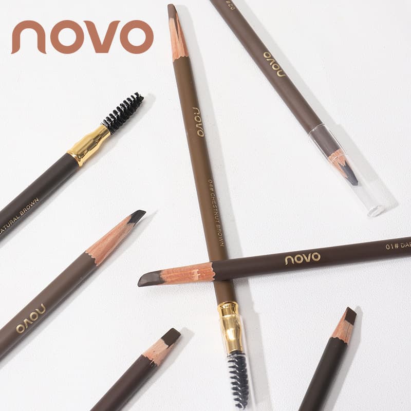 NOVO Makeup Natural Shaping Chopping Eyebrow Pencil Easy Coloring 3D Individual Waterproof Non-smudging Double-Ended Eyebrow Pencil