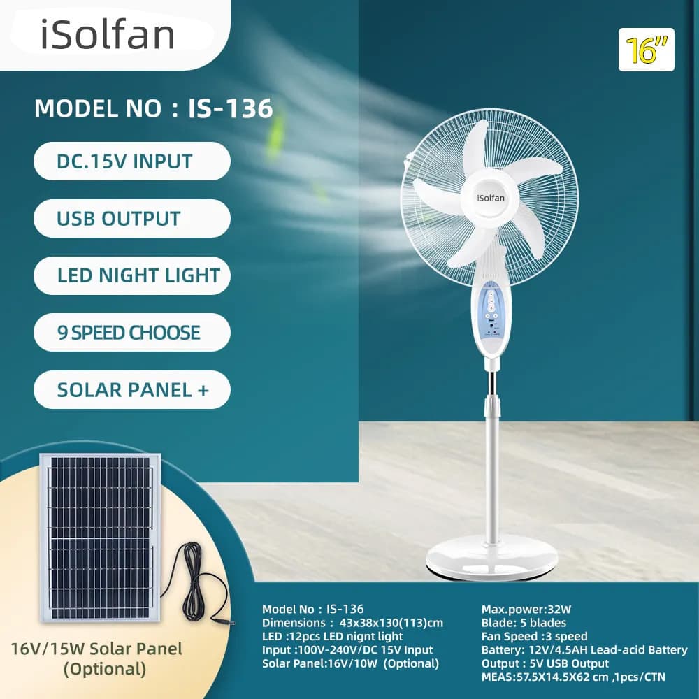 Solar Fan with Lights iSolfan Solar Fans