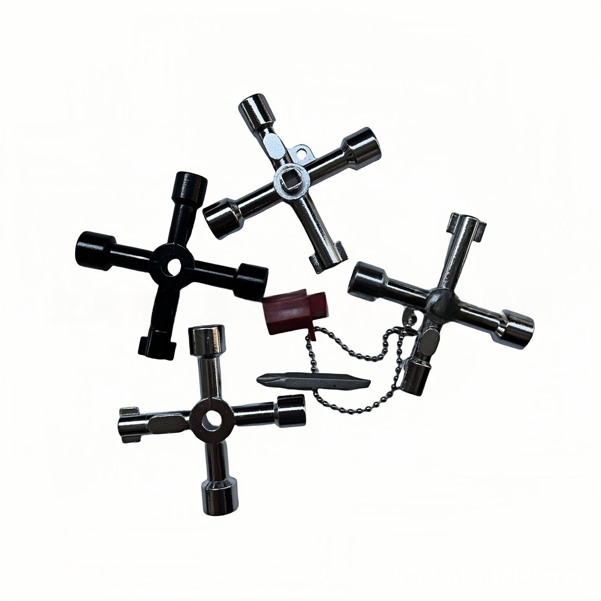 Electrical Control Cabinet Car Elevator Cross Key Wrench Water Meter Valve Key Inner Triangle Wrench Hardware Tool 4-in-1