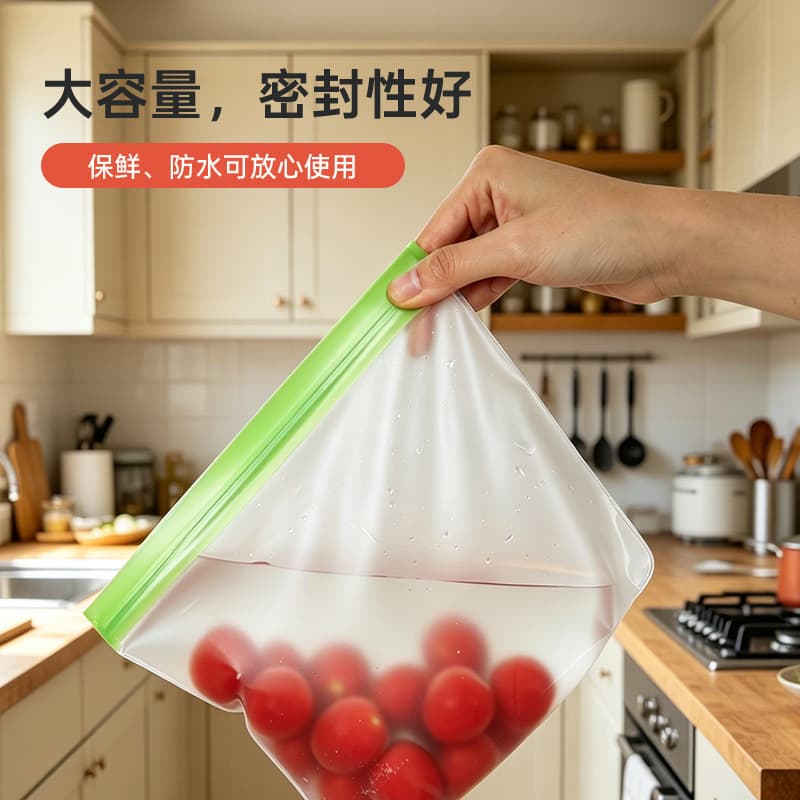 Factory Stock PEVA Food Vacuum Fresh-Keeping Bags, Self-Sealing Frosted PEVA Stand-Up Zipper Bags, Fruit Sealed Bags