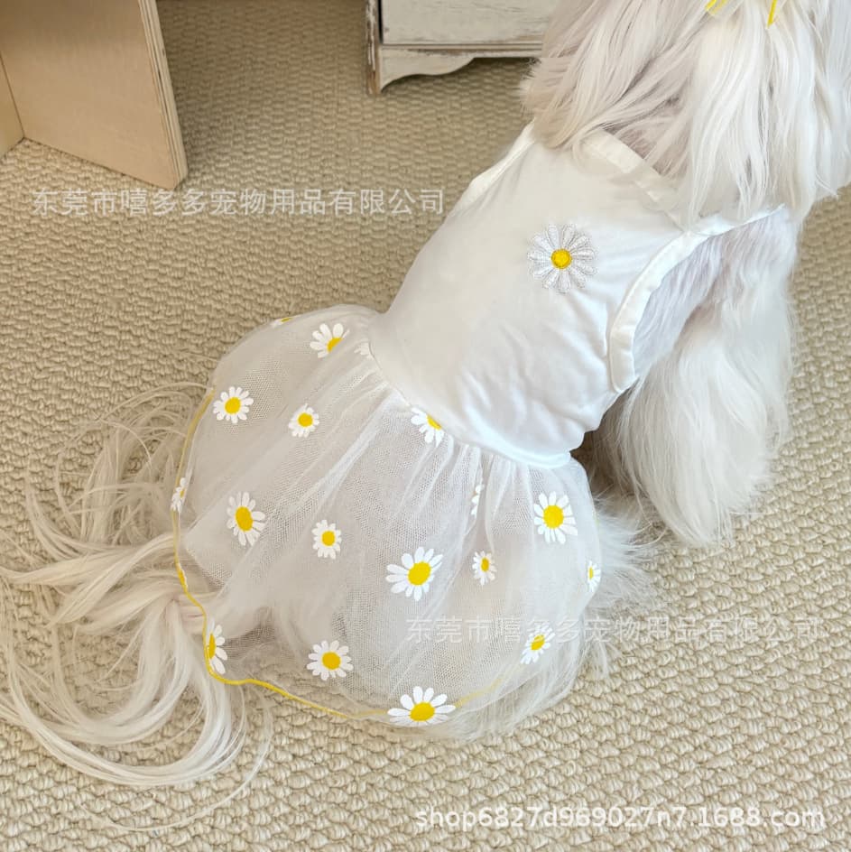 New Cross-Border Dog Mesh Skirt Factory Direct Drop Shipping Amazon Hot Selling Pet Dress