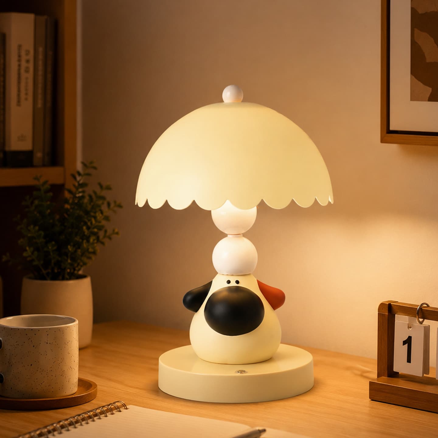 Cute big-eared puppy night light for children's bedroom sleeping bedside lamp decorative table lamp for girls birthday gift