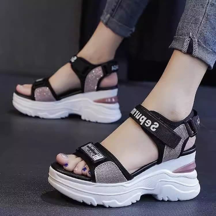 Summer Trendy Women's Sandals Thick Bottom Platform Flatform Shoes Heightening Fashion Slope Heel Slip-On Casual Wedge Sandals