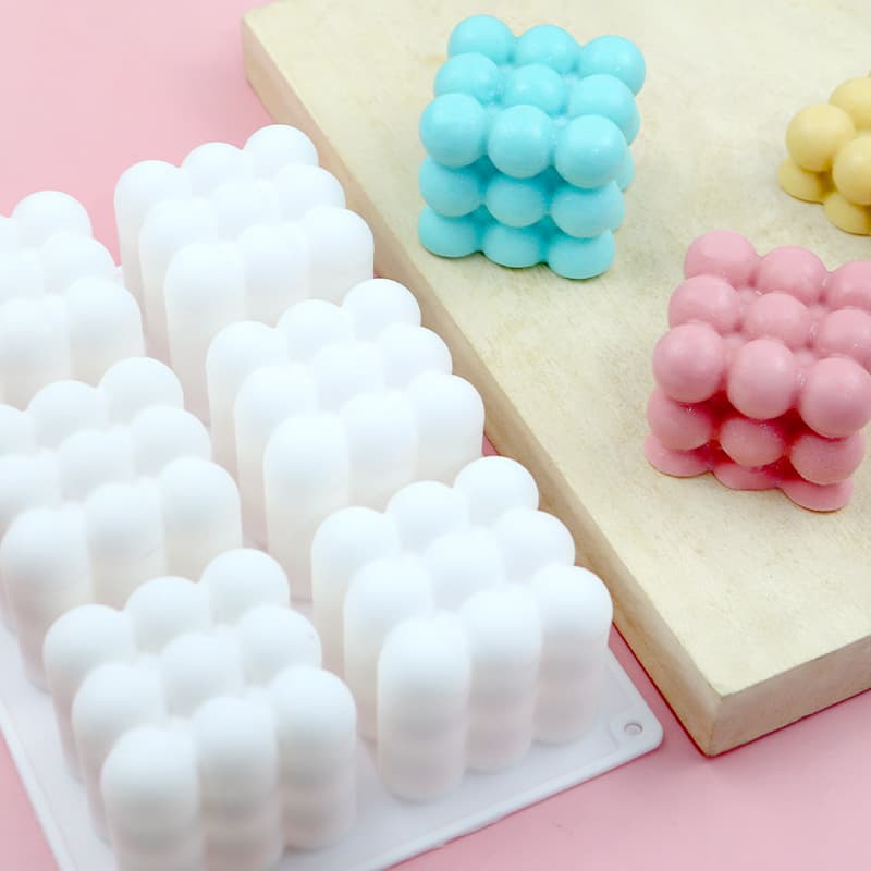 Intriguing 6-Size Rubik's Cube Silicone Mold Cake Baking Mousse Cake Mold Handmade Essential Oil Soap Mold