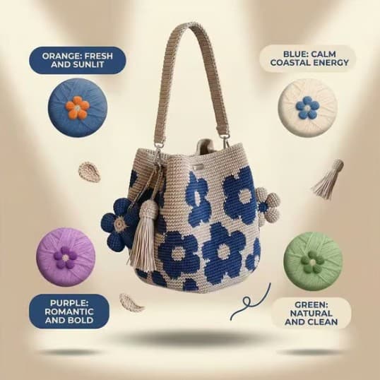 Cross-border Hot New Product HANDCRAFTED CROCHET FLOWER BAG