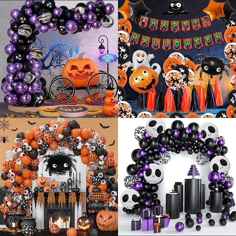 New Horror Halloween Latex Balloon Ghost Festival Skull Inflatable Horror Atmosphere Halloween Balloon Decoration