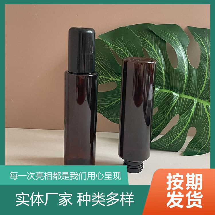 100ml Flat Shoulder Large Cap PET Spray Bottle Tea Color Cosmetic Bottle Lotion Bottle Spray Bottle Plastic Bottle