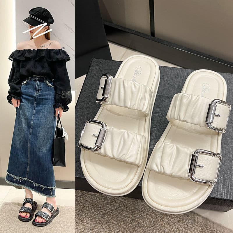 New Women's Outdoor Fashion Versatile Work Viral Streetwear High Appearance Thick Sole Fairy Slippers
