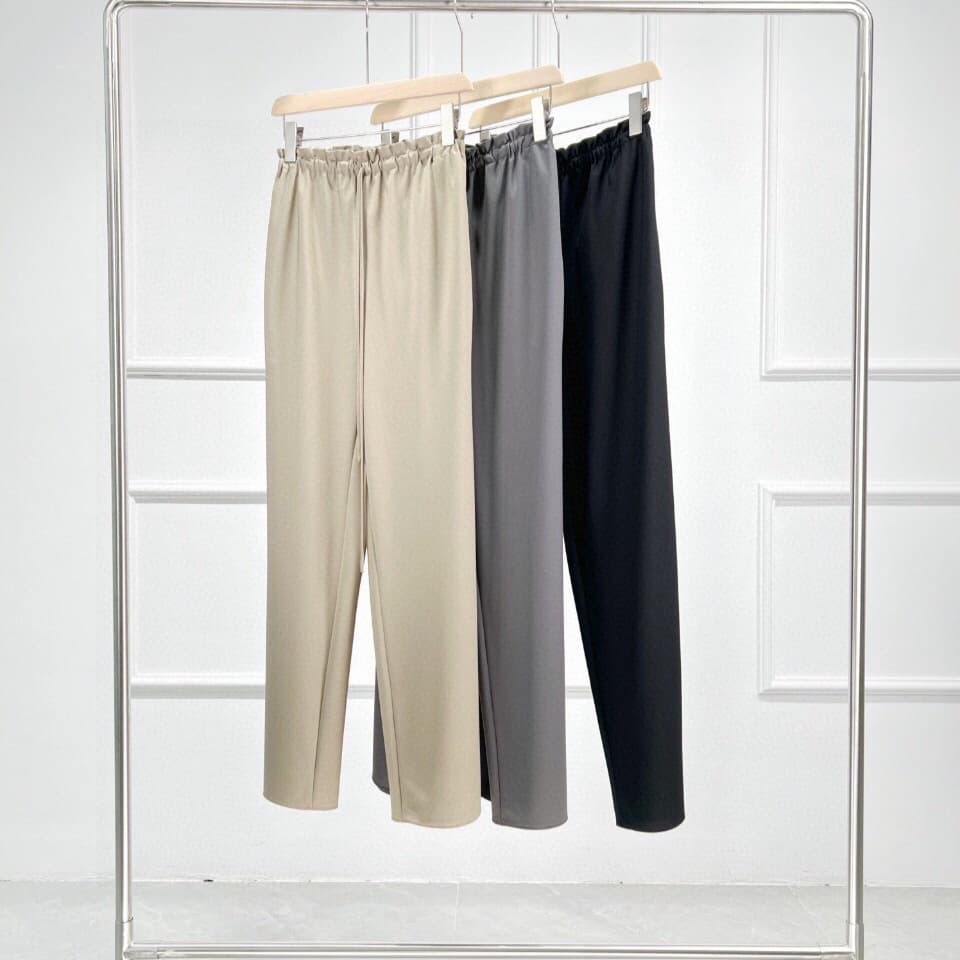 Woolen Sea Dragon | Sydney 2026 Spring/Summer Simple and Comfortable Women's Versatile Straight-Leg Long Pants with Drawstring Wide-Leg Pants