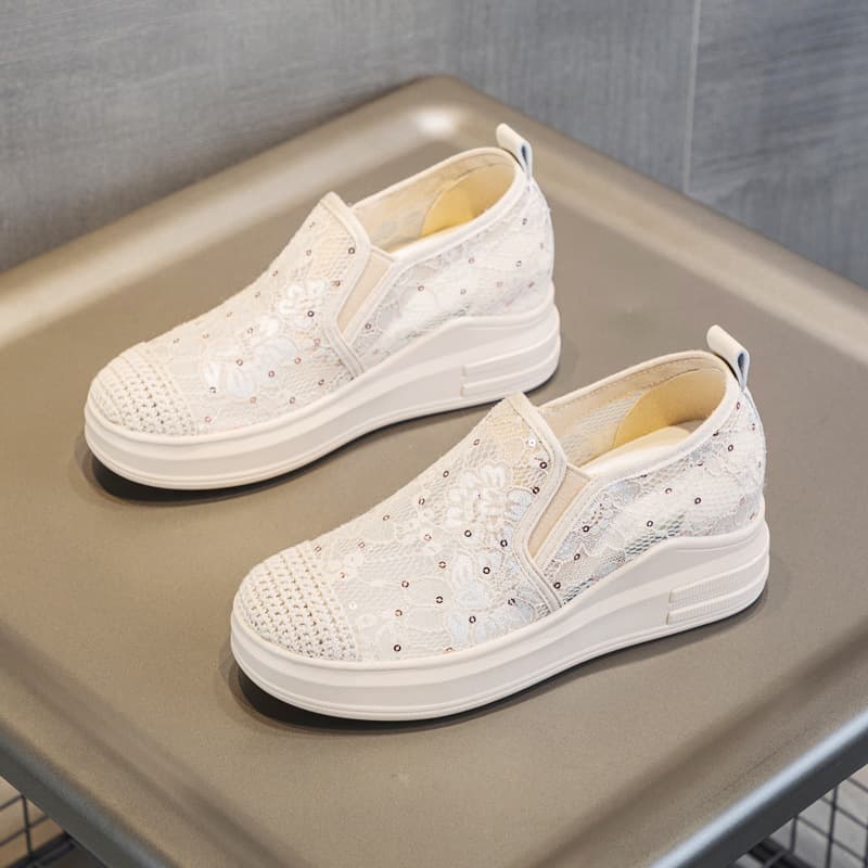 Trendy Sunday 2026 new platform thick-soled inner heightening women's shoes fisherman mesh loafers casual sports shoes