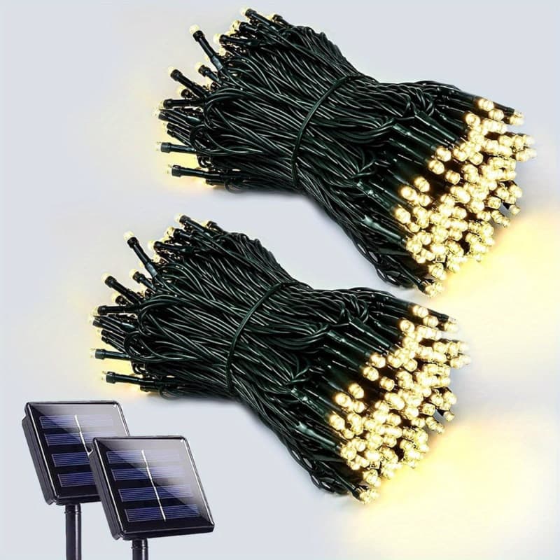 2026 New Cross-border 1/2 Pack Outdoor Solar String Lights 16.4/22.96 Feet 20/50/100