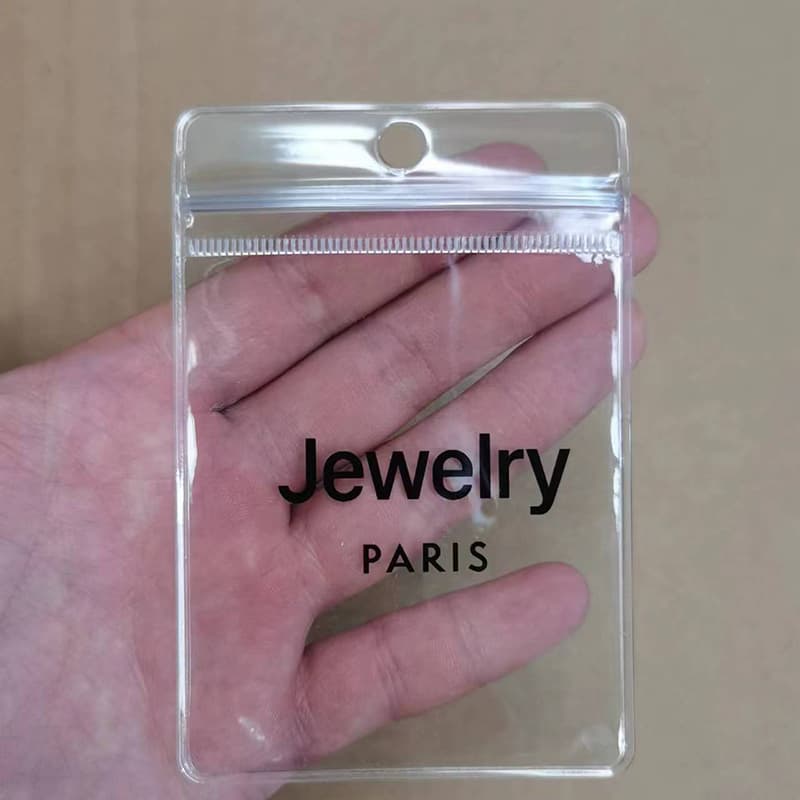 PVC hanging hole ziplock bag, tag card holder, ID plastic PVC bag, plastic fishhook bag with custom printed logo