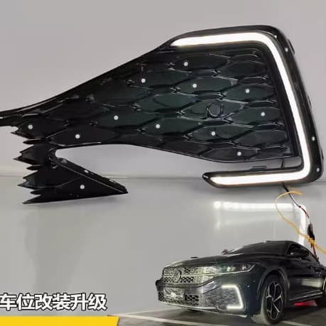LED Daytime Running Light Decorative Lamp for 22-26 VW Passat Front Fog Light Frame