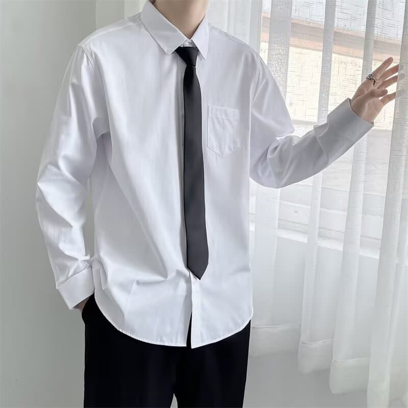 Professional Business Shirt for Men Formal Slim Fit Long Sleeve Shirt Plus Size Men's White Shirt Unisex
