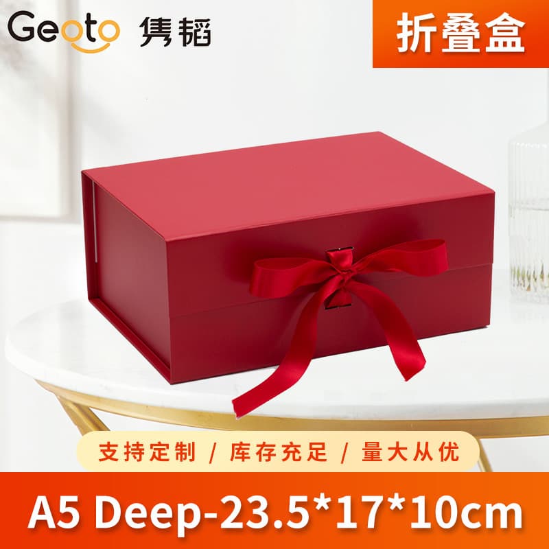 A5 Deep Cardboard Ribbon-Style Cross-border Folding Box, Wedding Candy Flip-Top Box, 2025 Valentine's Gift Box